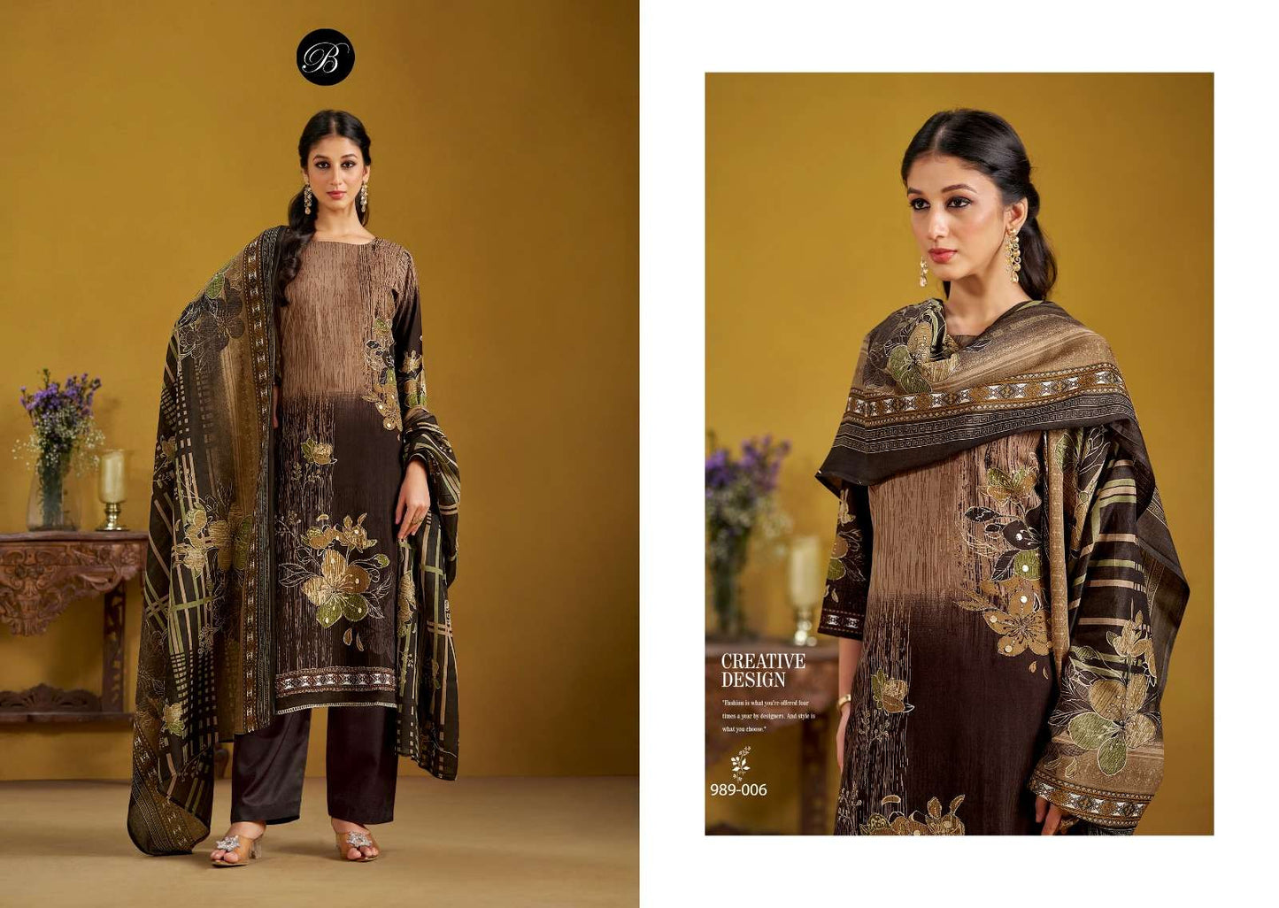 Lamhe Belliza Designer Studio Viscose Rayon Karachi Salwar Suits Exporter