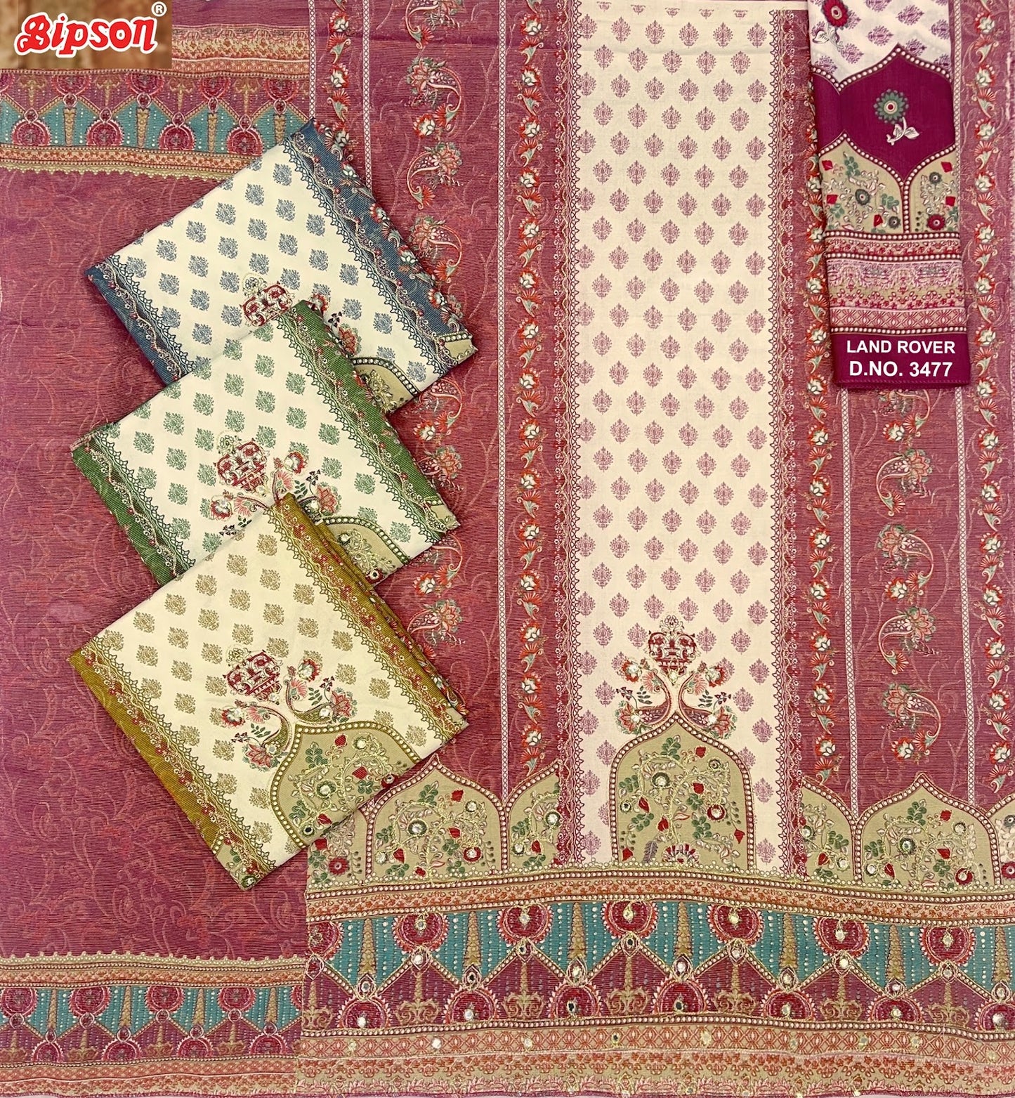 Land Rover 3477 Bipson Prints Pure Viscose Pant Style Suits Wholesaler India