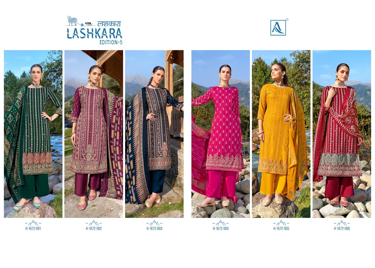 Lashkara Edition 5 Alok Viscose Pashmina Suits Supplier Gujarat