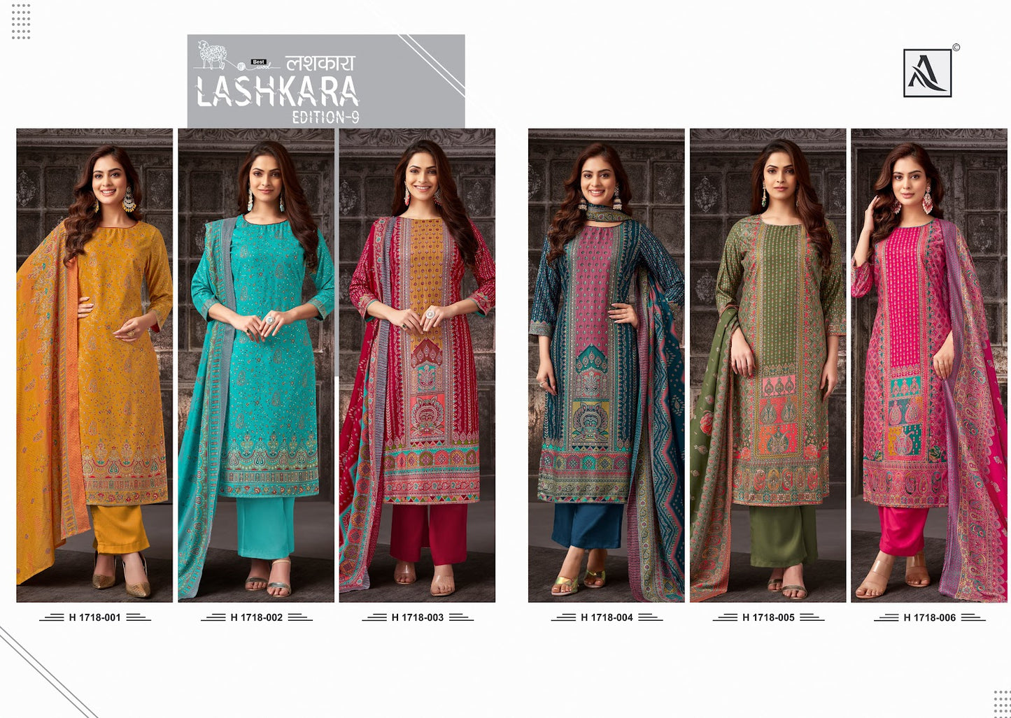 Lashkara Edition 9 Alok Viscose Pashmina Suits Exporter Gujarat