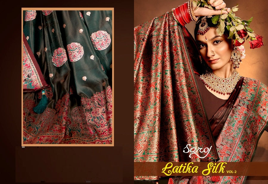 Latika Silk Vol 2 Saroj Satin Silk Sarees Wholesaler
