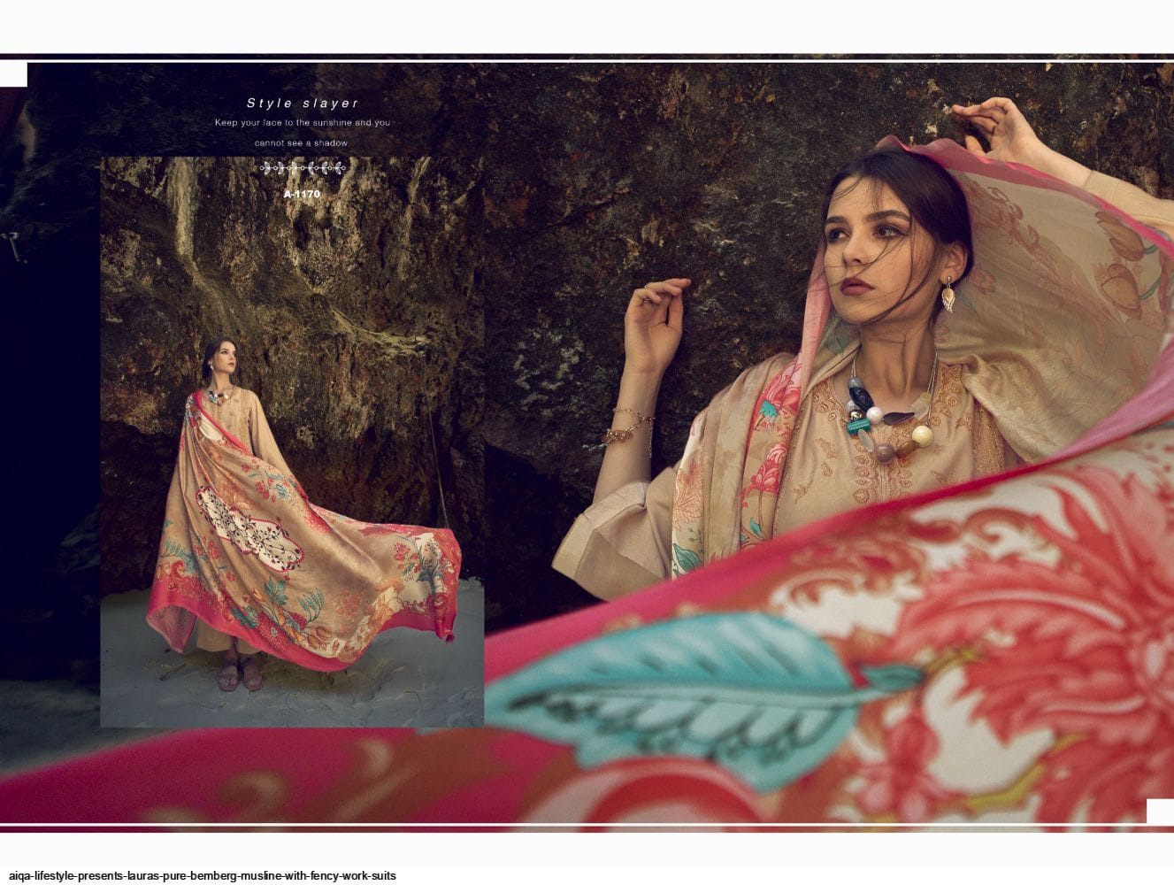 Lauras Aiqa Muslin Pant Style Suits Wholesale Rate