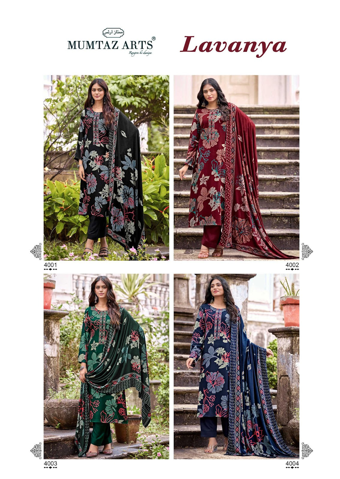 Lavanya Mumtaz Arts Pure Viscose Pashmina Suits Exporter India