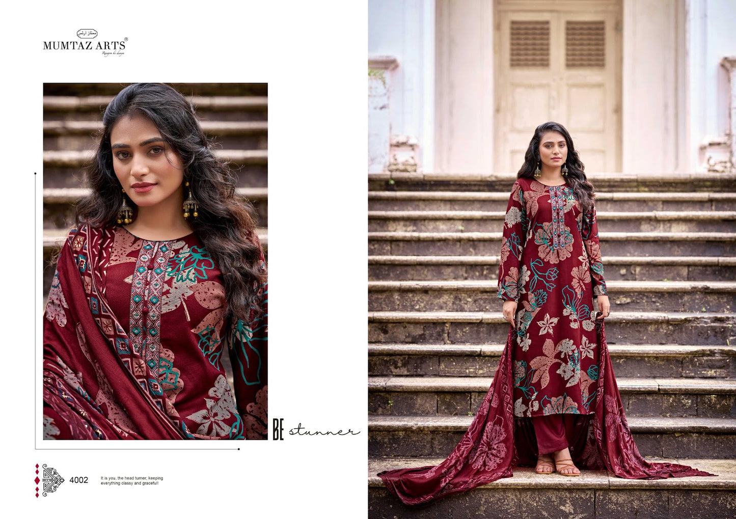 Lavanya Mumtaz Arts Pure Viscose Pashmina Suits Exporter India