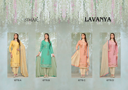 Lavanya Simar Lawn Cotton Pant Style Suits