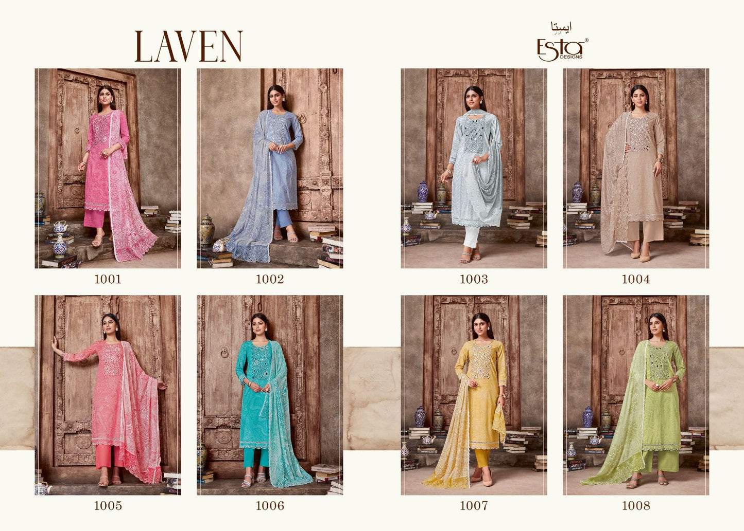 Laven Esta Sahiba Cotton Cambric Pant Style Suits