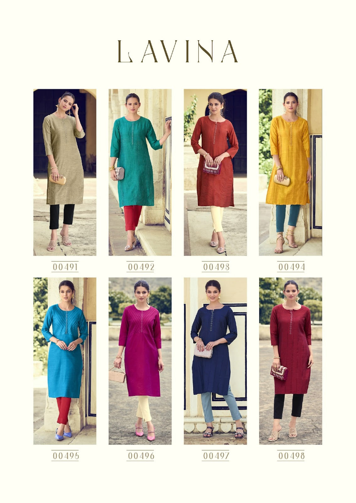 Lavina Valas Slub Knee Length Kurtis Exporter Gujarat