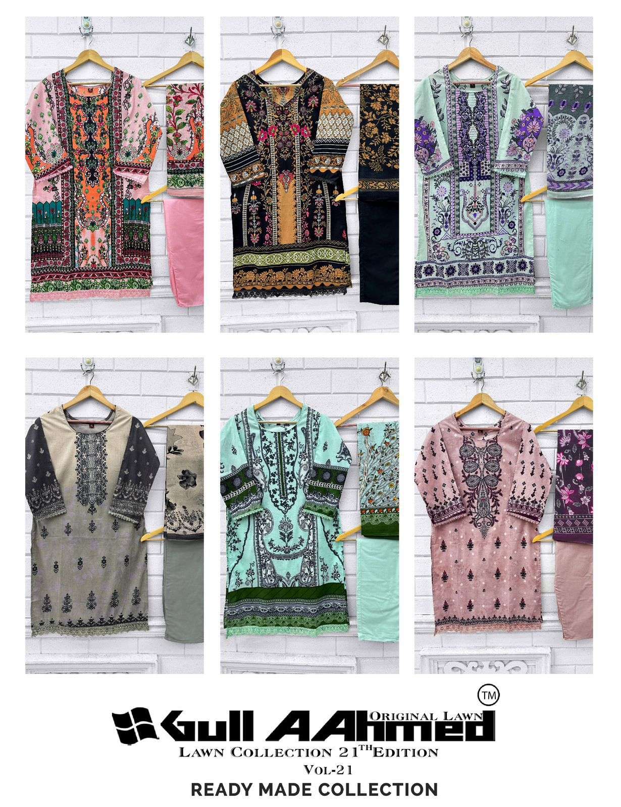 Lawn Collection Vol 21 Gul Ahmed Lawn Cotton Karachi Readymade Suits Exporter Ahmedabad