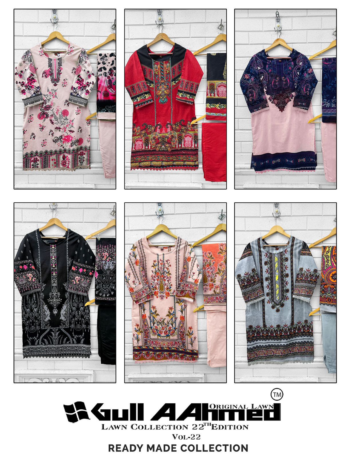 Lawn Collection Vol 22 Gul Ahmed Karachi Readymade Suits Wholesale Rate