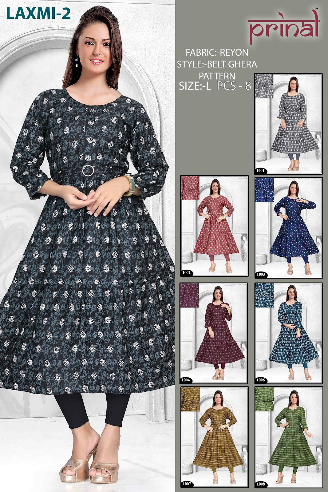 Laxmi 2 Prinal Reyon Anarkali Kurtis Exporter Ahmedabad