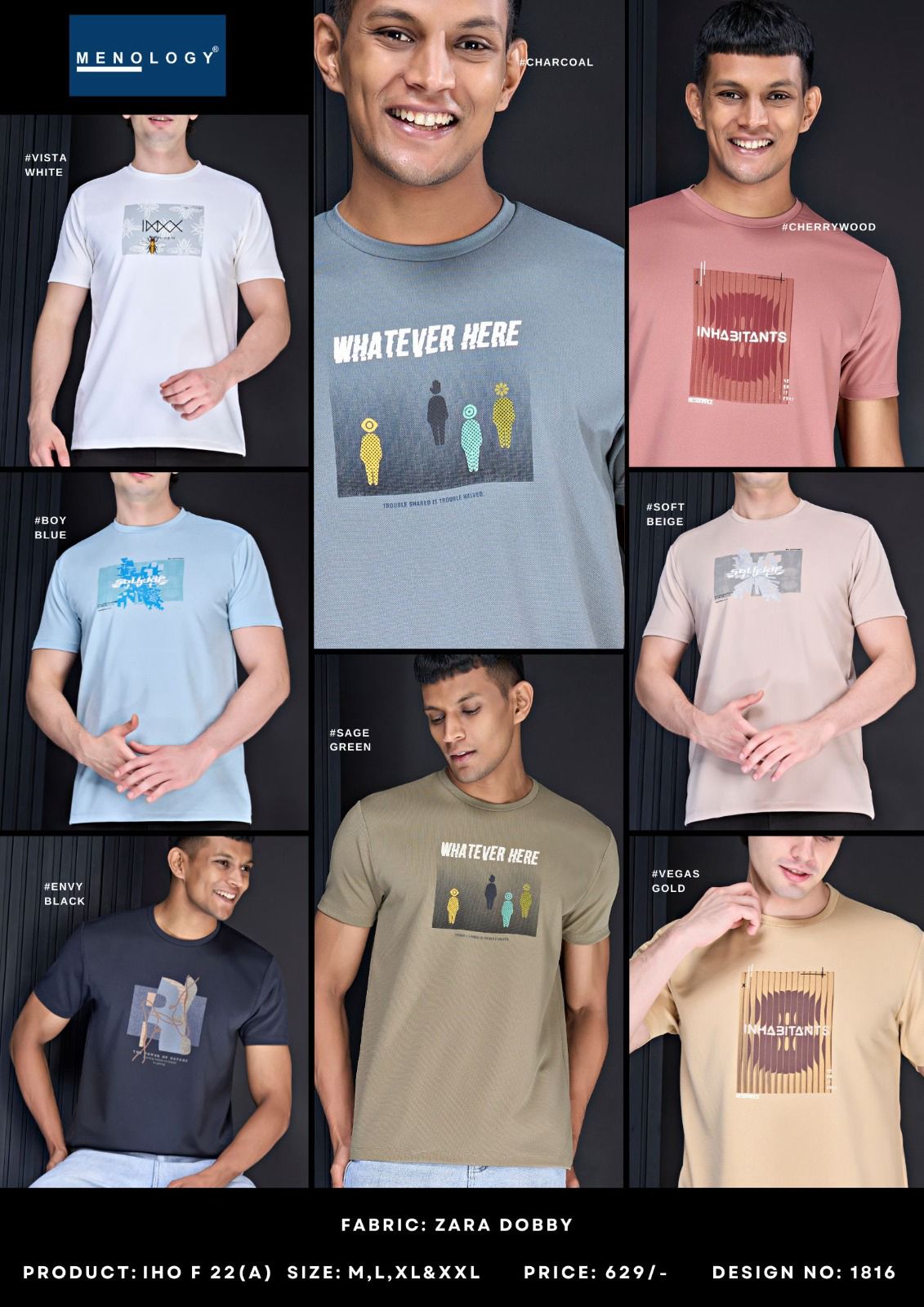 League Iho F 22(A) Menology Dobby Mens Tshirts Wholesale Price