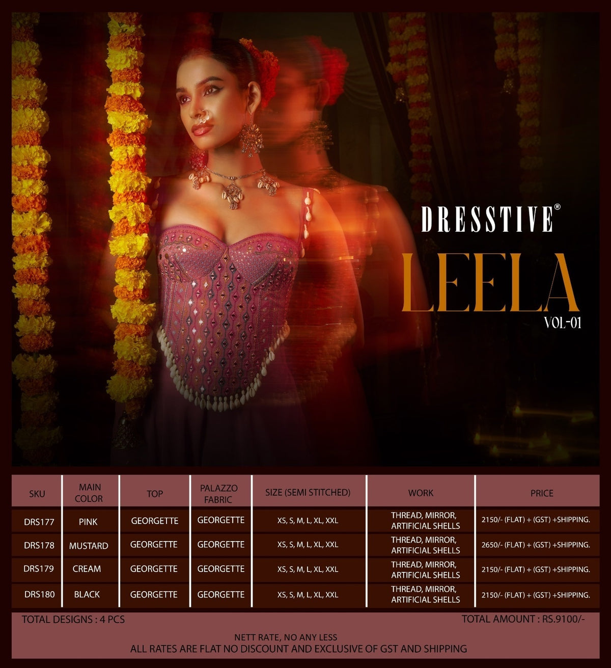 Leela Vol 1 Navratri Collection Dresstive Georgette Top Bottom Set Wholesale