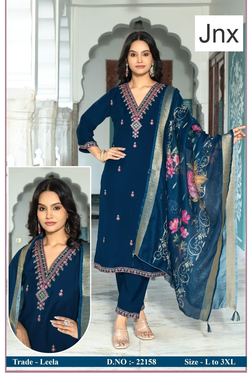 Leela Vol 3 Jnx Roman Readymade Pant Style Suits Wholesaler Gujarat