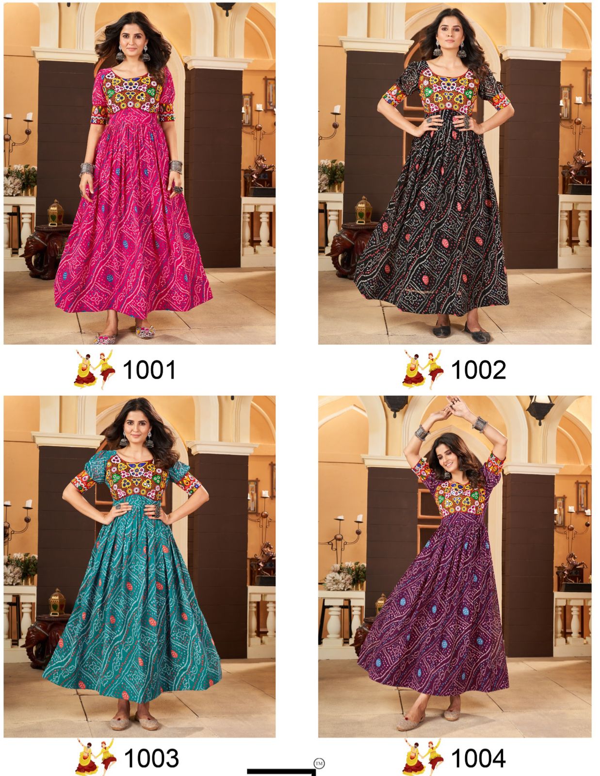 Leheriya Bluehills Georgette One Piece Gown Exporter Gujarat