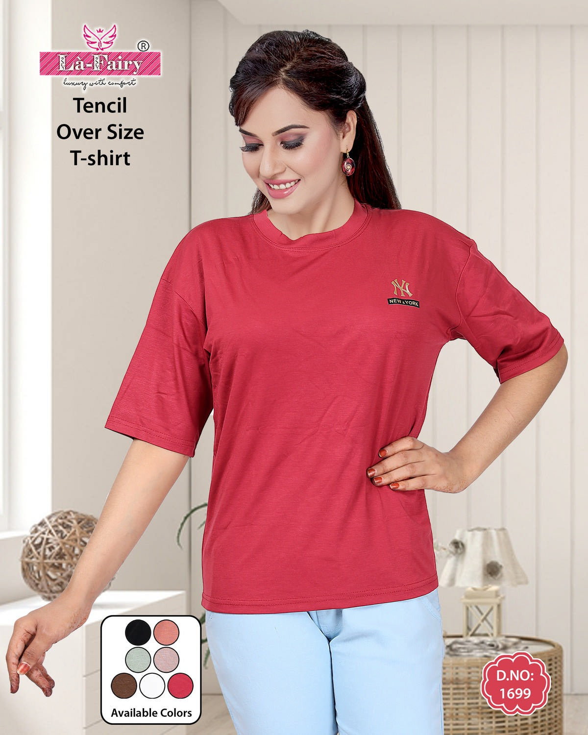 Length 23 Apx La Fairy Tencil Women Oversized Tshirt Wholesale Price