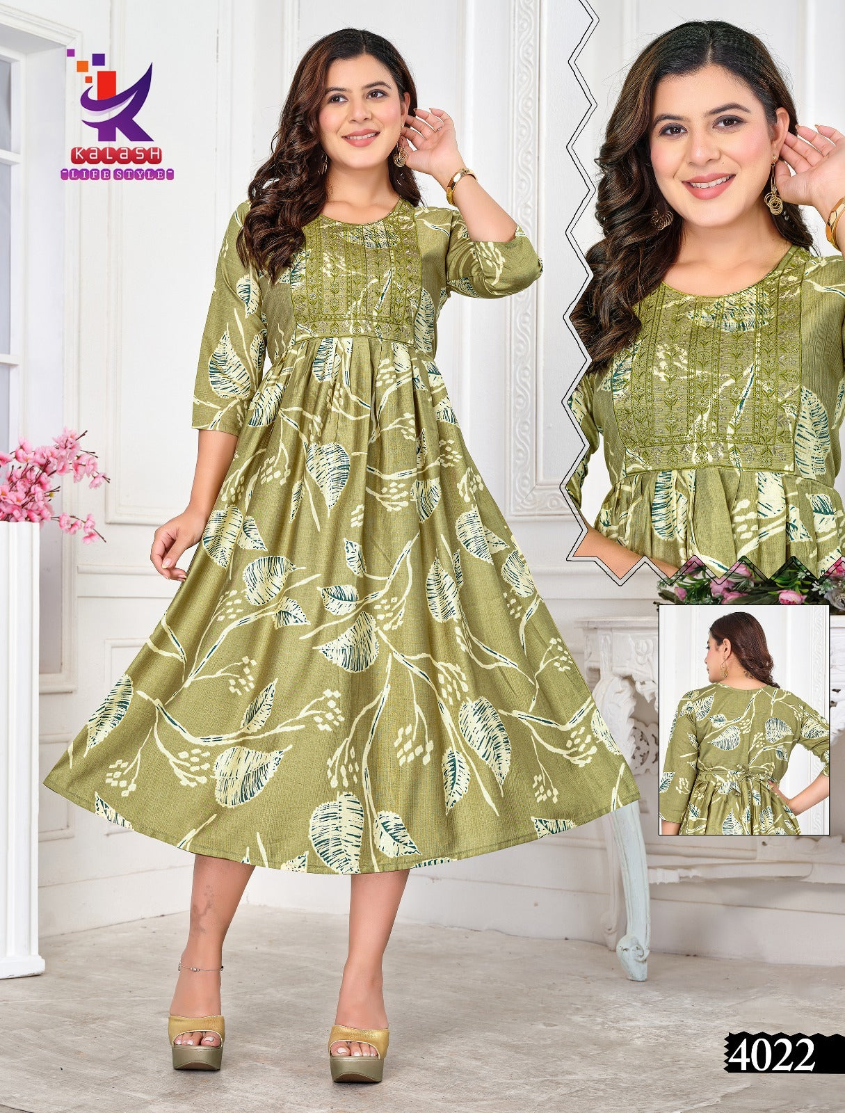 Let'S Beautiful Mlm Kalash Lifestyle Vartican Rayon Anarkali Kurtis Exporter