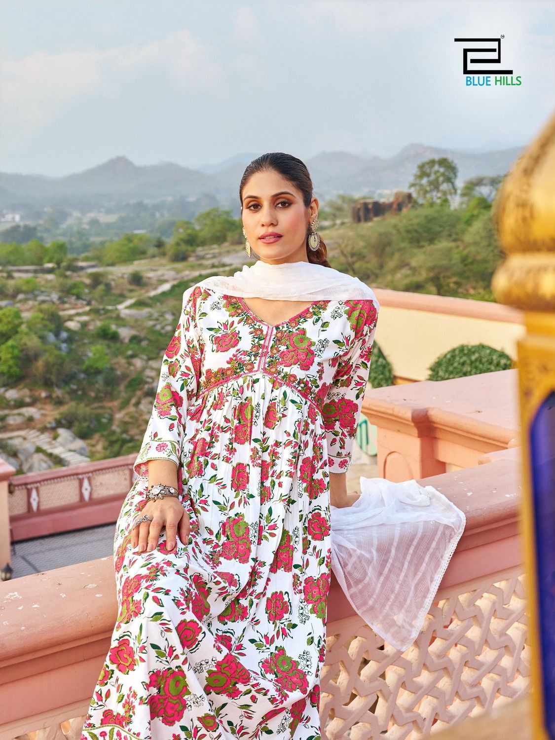 Libaas Bluehills Rayon 14Kg Readymade Pant Style Suits