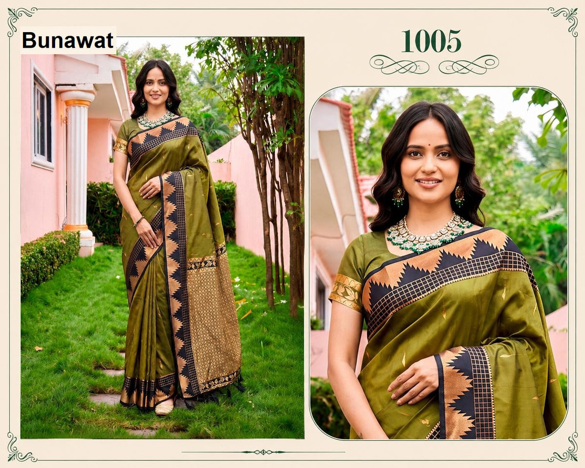 Lichi Silk Bunawat Sarees Exporter