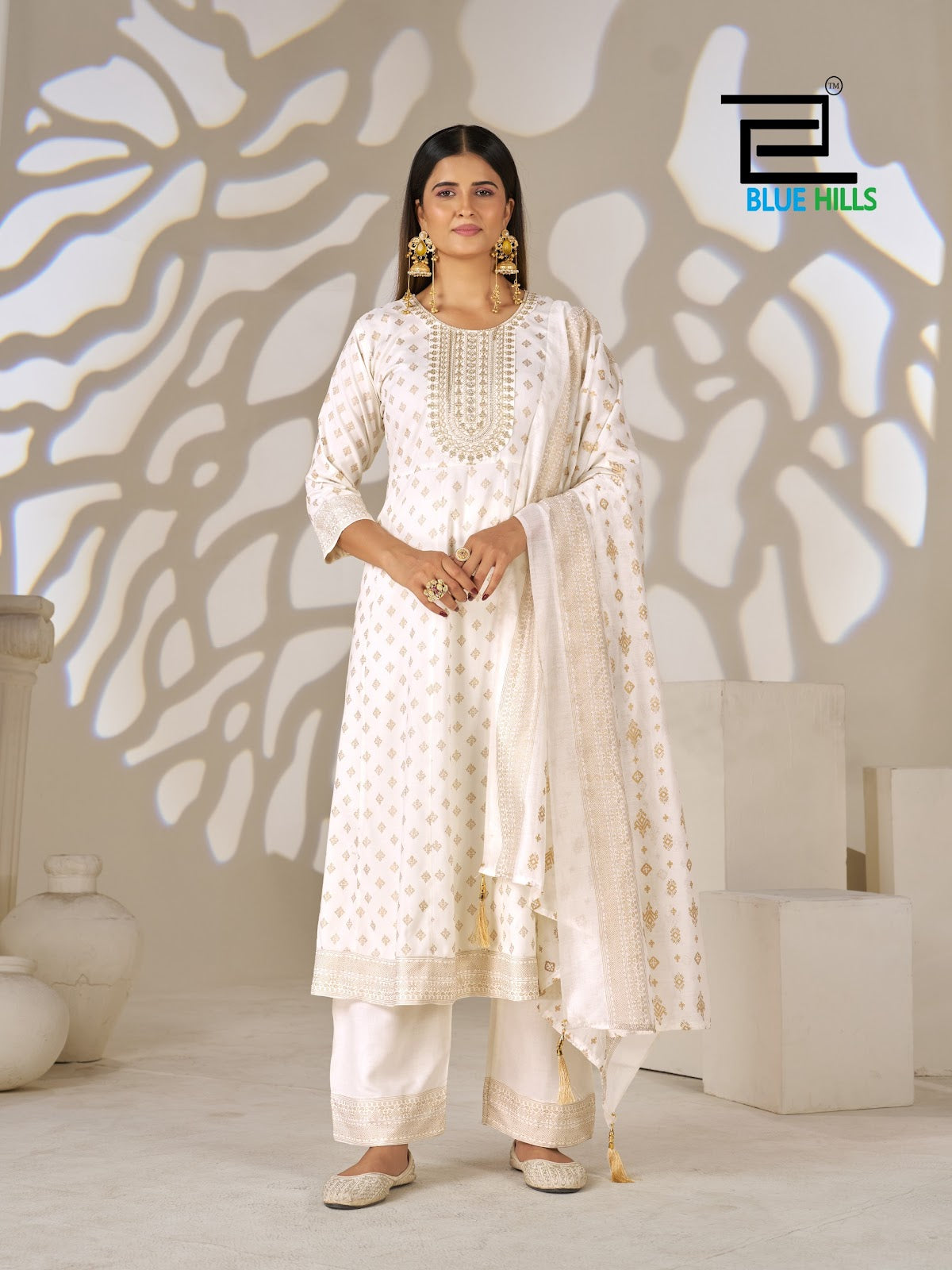 Lights Of Festival Blue Hills Rayon 14Kg Readymade Anarkali Suits Manufacturer India