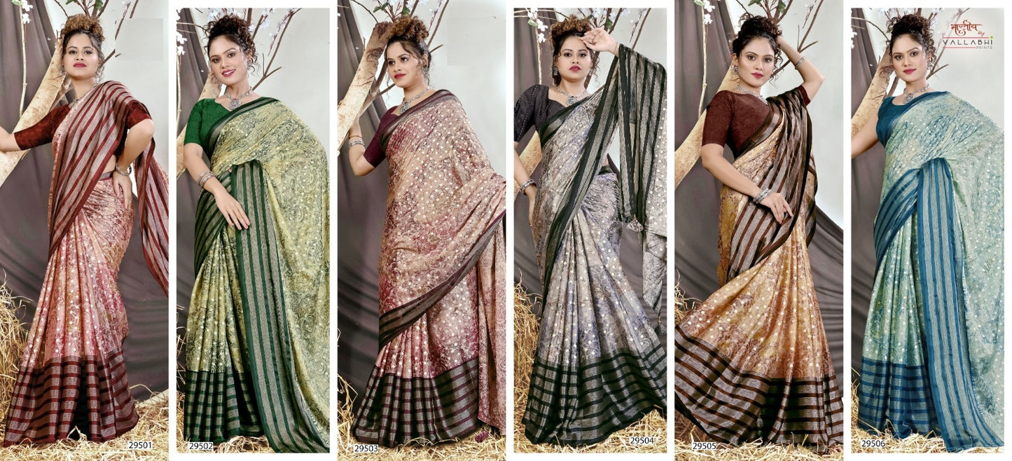 Liliana Vallabhi Prints Brasso Sarees Wholesale Price