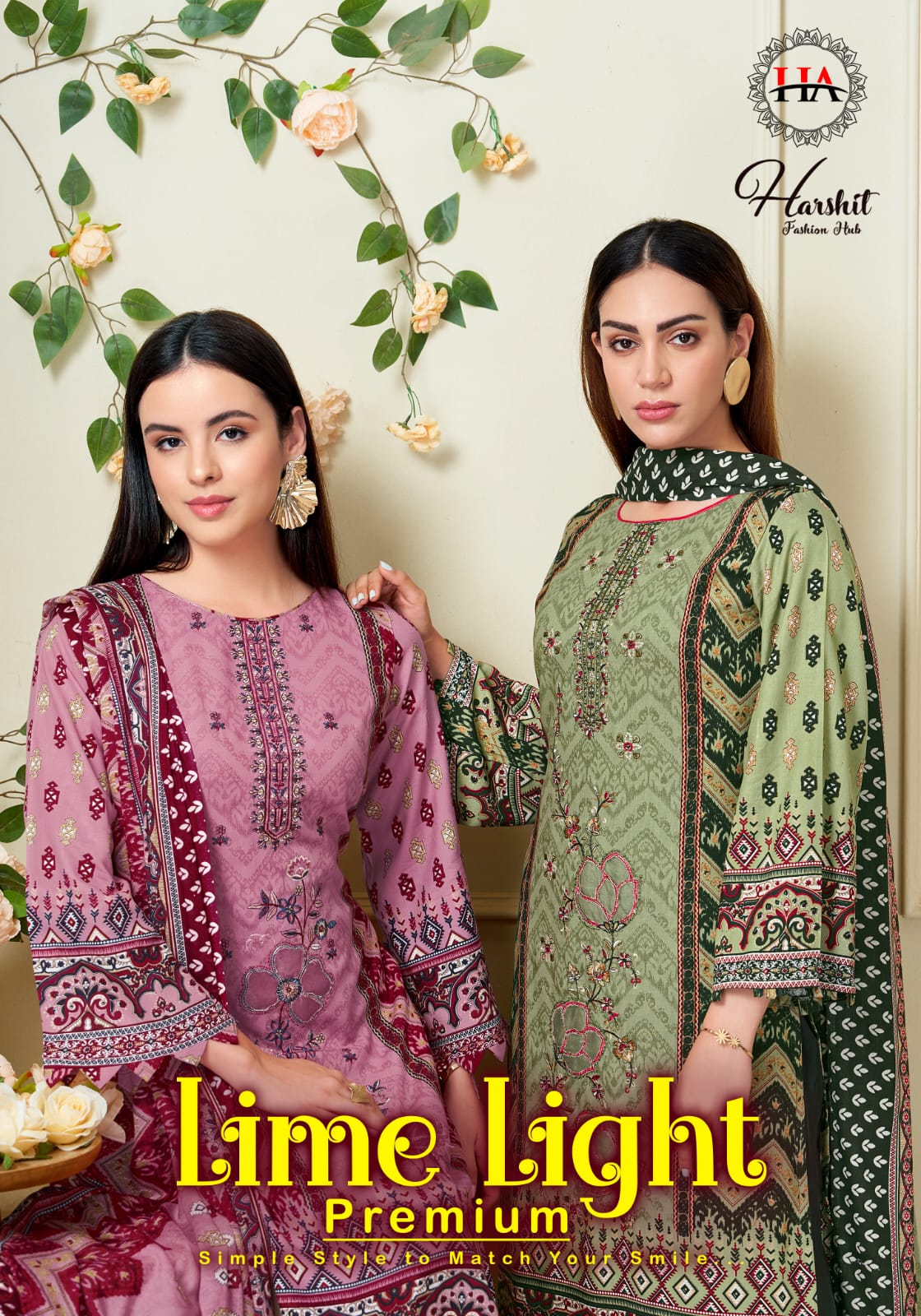 Lime Light Premium Harshit Fashion Viscose Reyon Karachi Salwar Suits Manufacturer India
