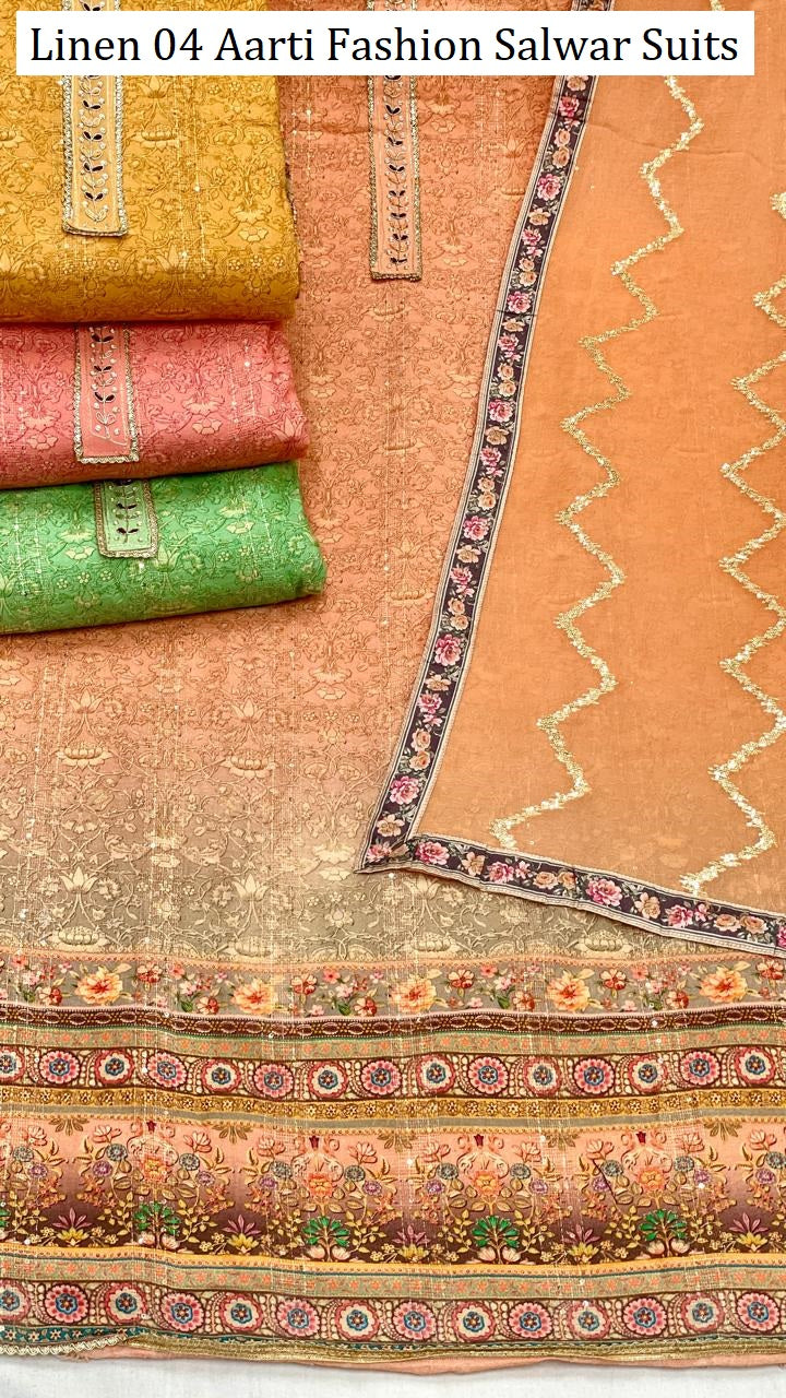 Linen 04 Aarti Fashion Pure Cotton Salwar Suits Manufacturer India