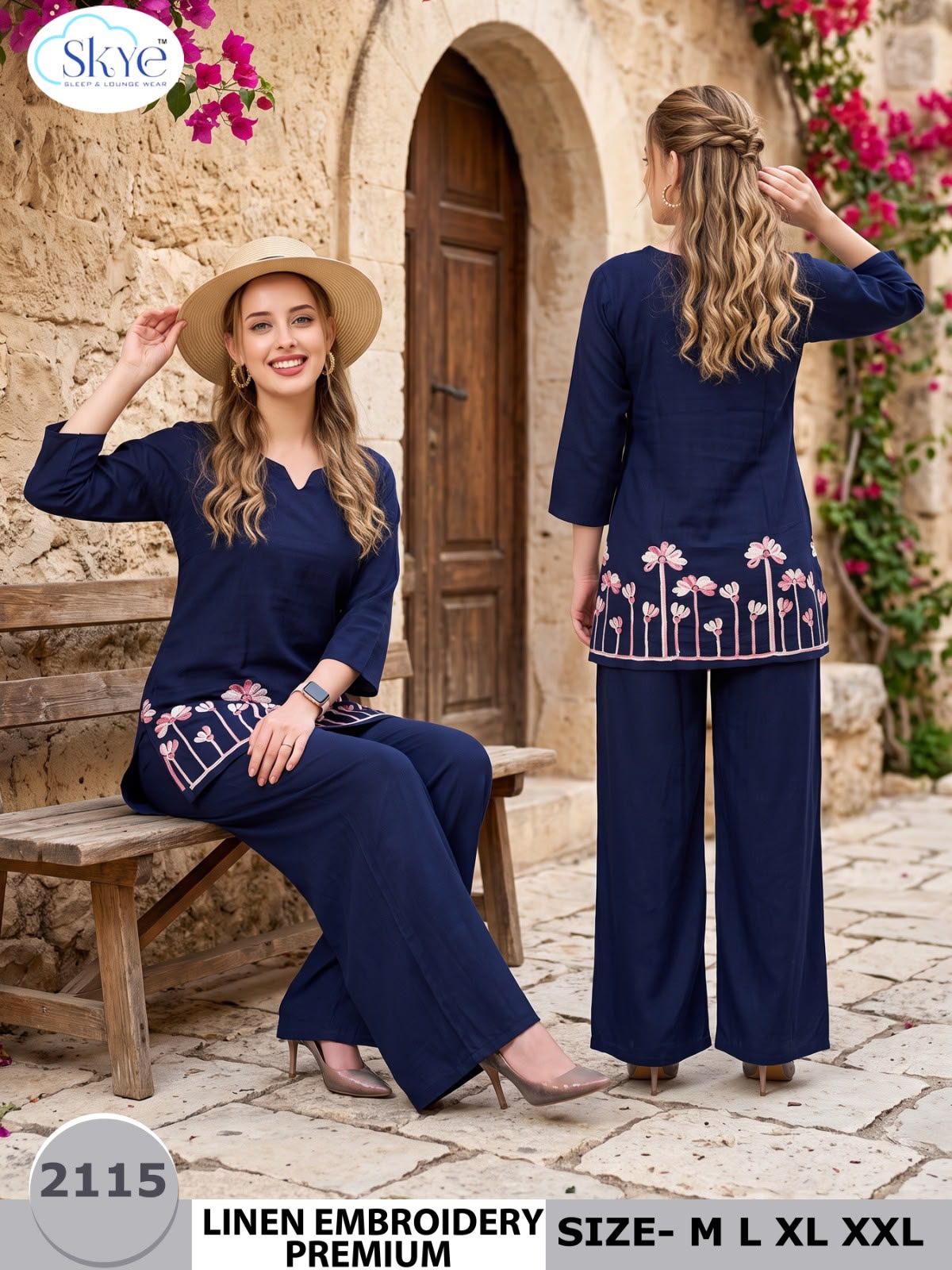 Linen Embroidery 2909 Skye Co Ord Set Wholesaler