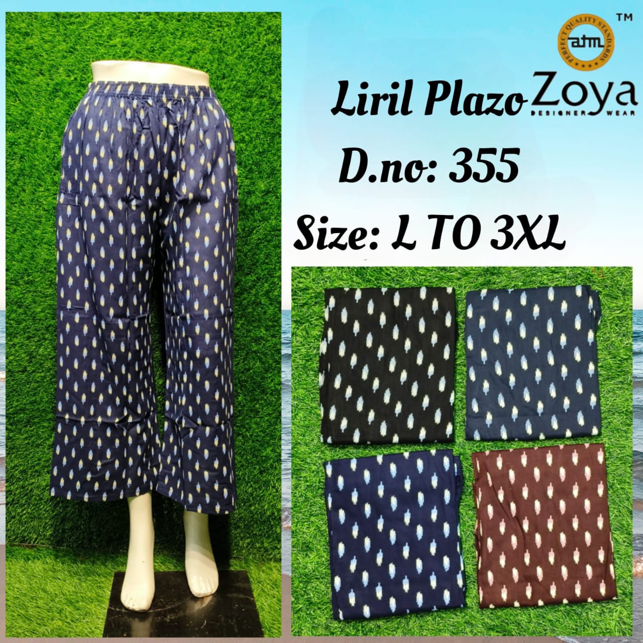 Liril 1508 Zoya Rayon Branded Palazzo Wholesaler