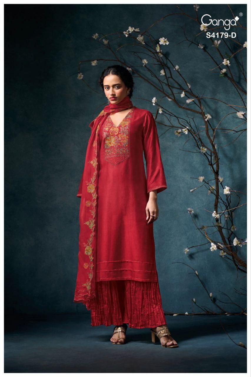 Liselle 4179 Ganga Pure Bemberg Plazzo Style Suits Exporter Gujarat