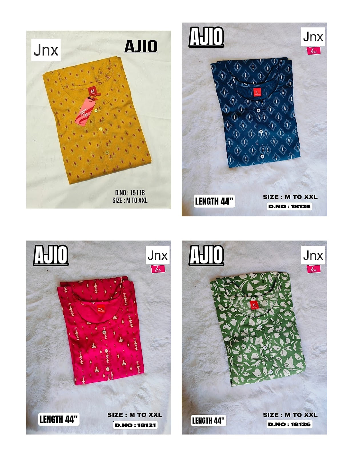 Liva Ajio Jnx Rayon Straight Cut Kurtis Supplier Ahmedabad