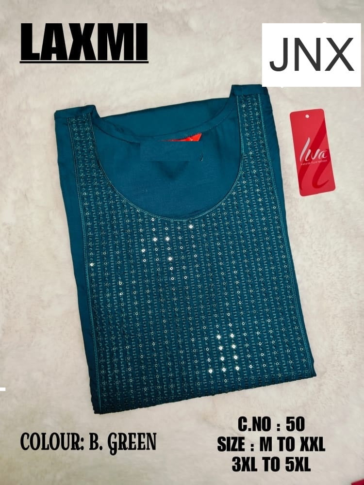 Liva Laxmi Jnx Rayon 22Kg Long Straight Kurti Wholesale Rate