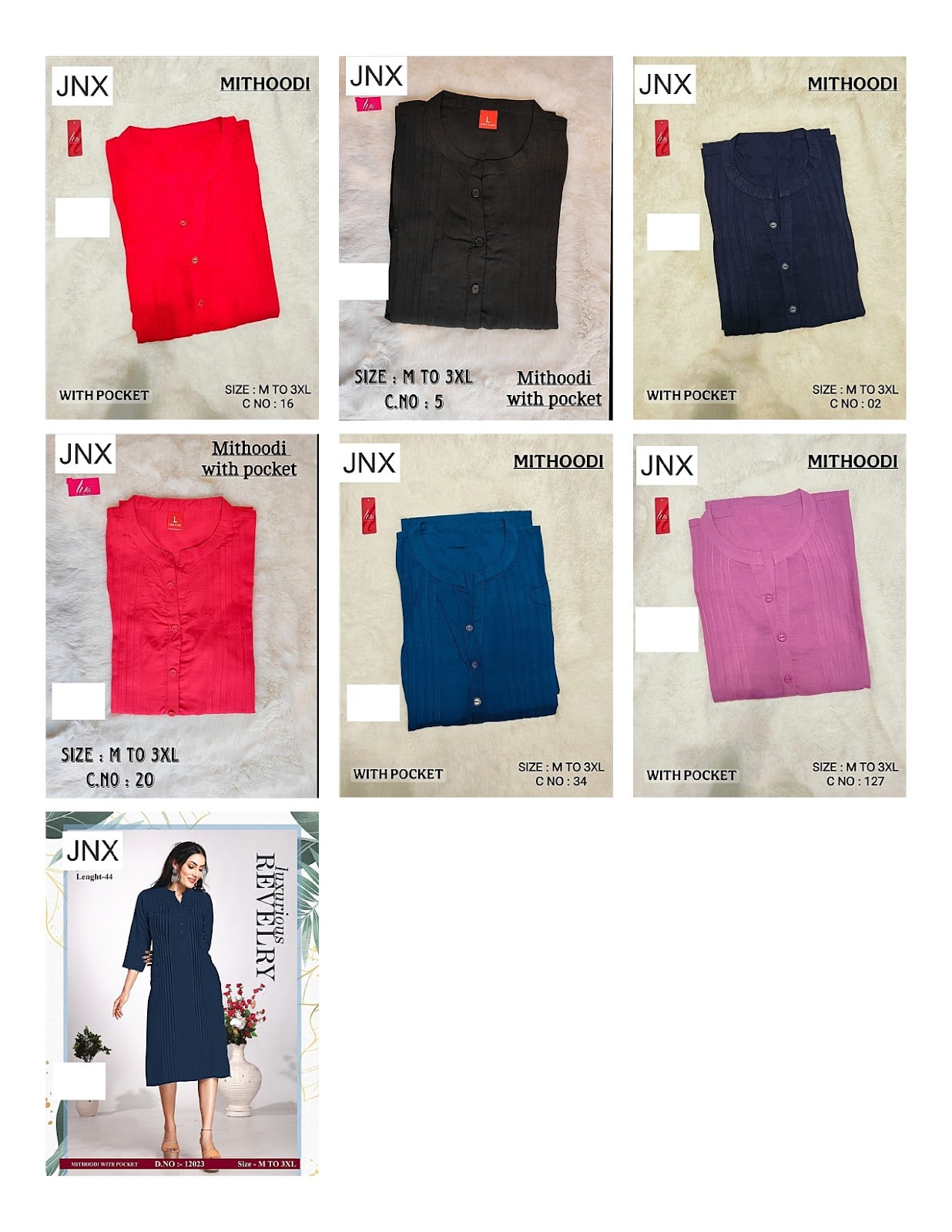 Liva Mithoodi Jnx Rayon Kurti With Pocket Exporter