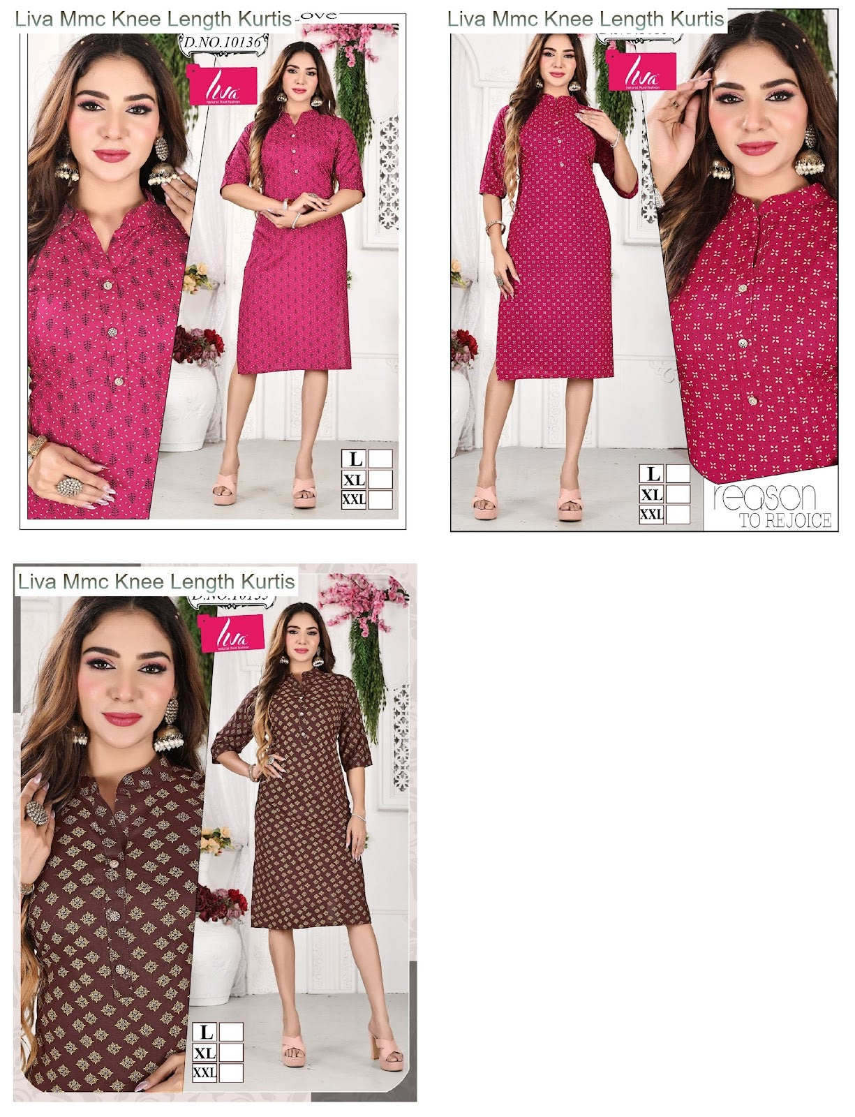 Liva Mmc Reyon Knee Length Kurtis Supplier Gujarat