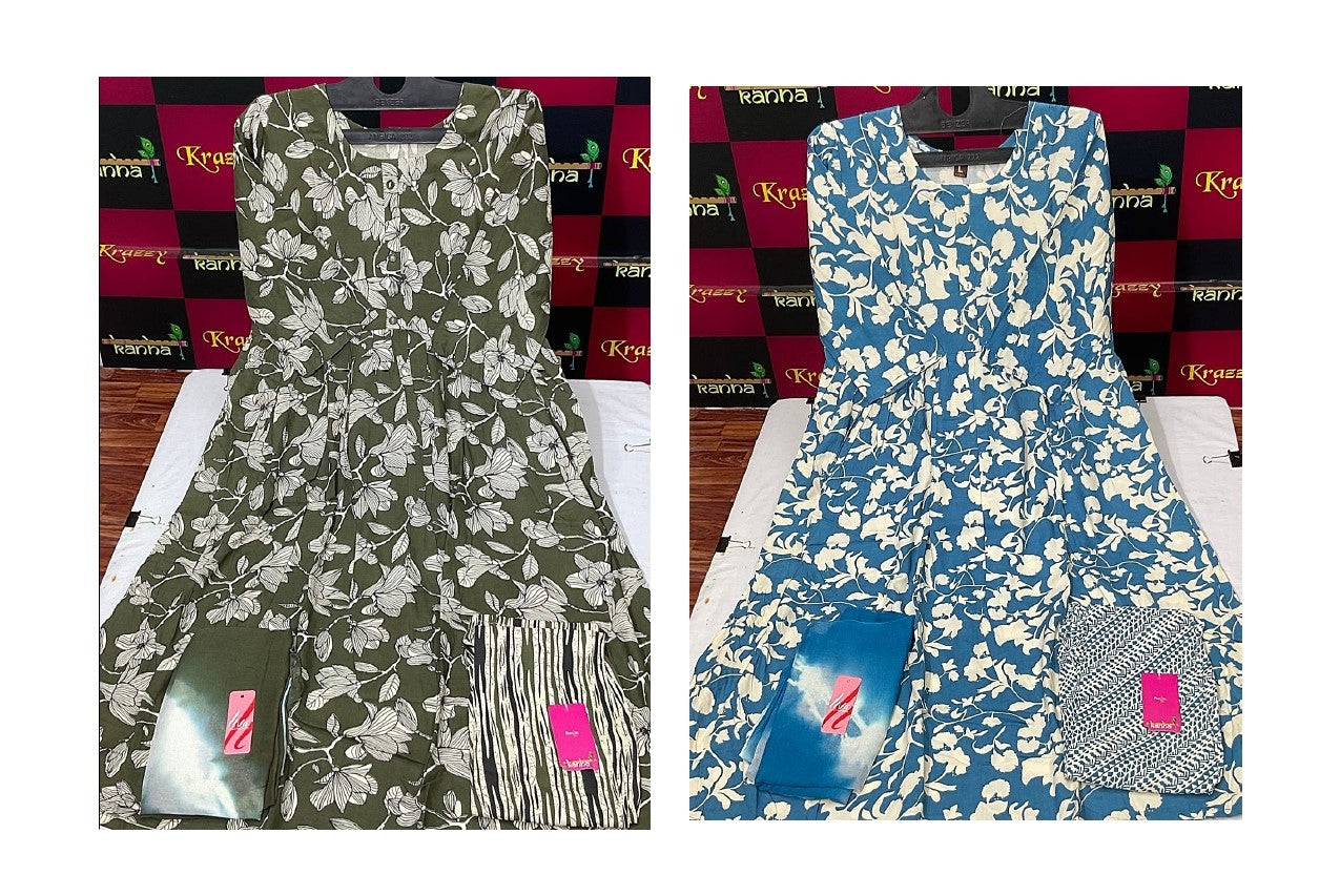 Liva Youtube With Pokcet Kanha Reyon Readymade Anarkali Suits Wholesaler