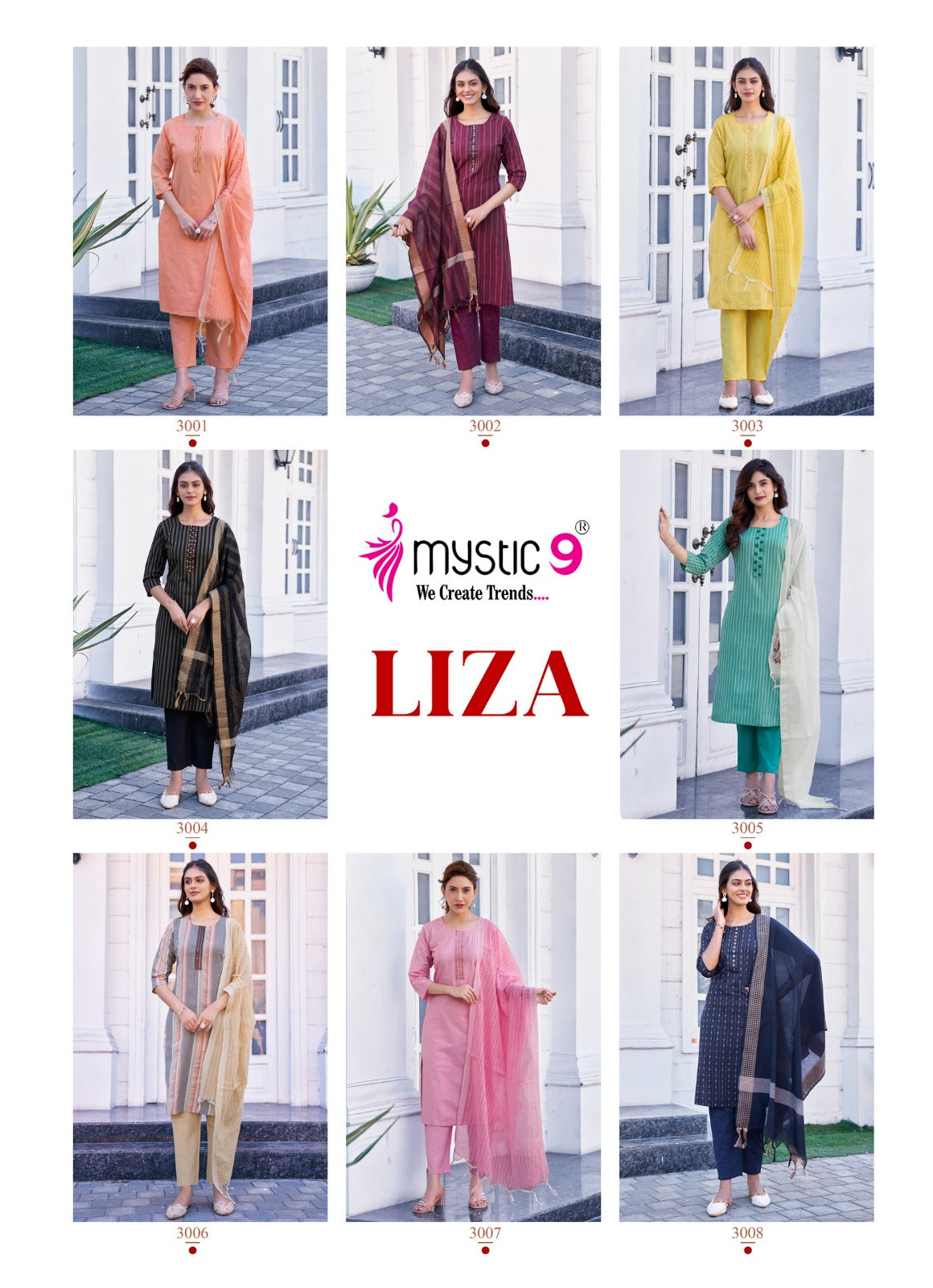Liza Vol 3 Mystic 9 Cotton Readymade Pant Style Suits Wholesaler
