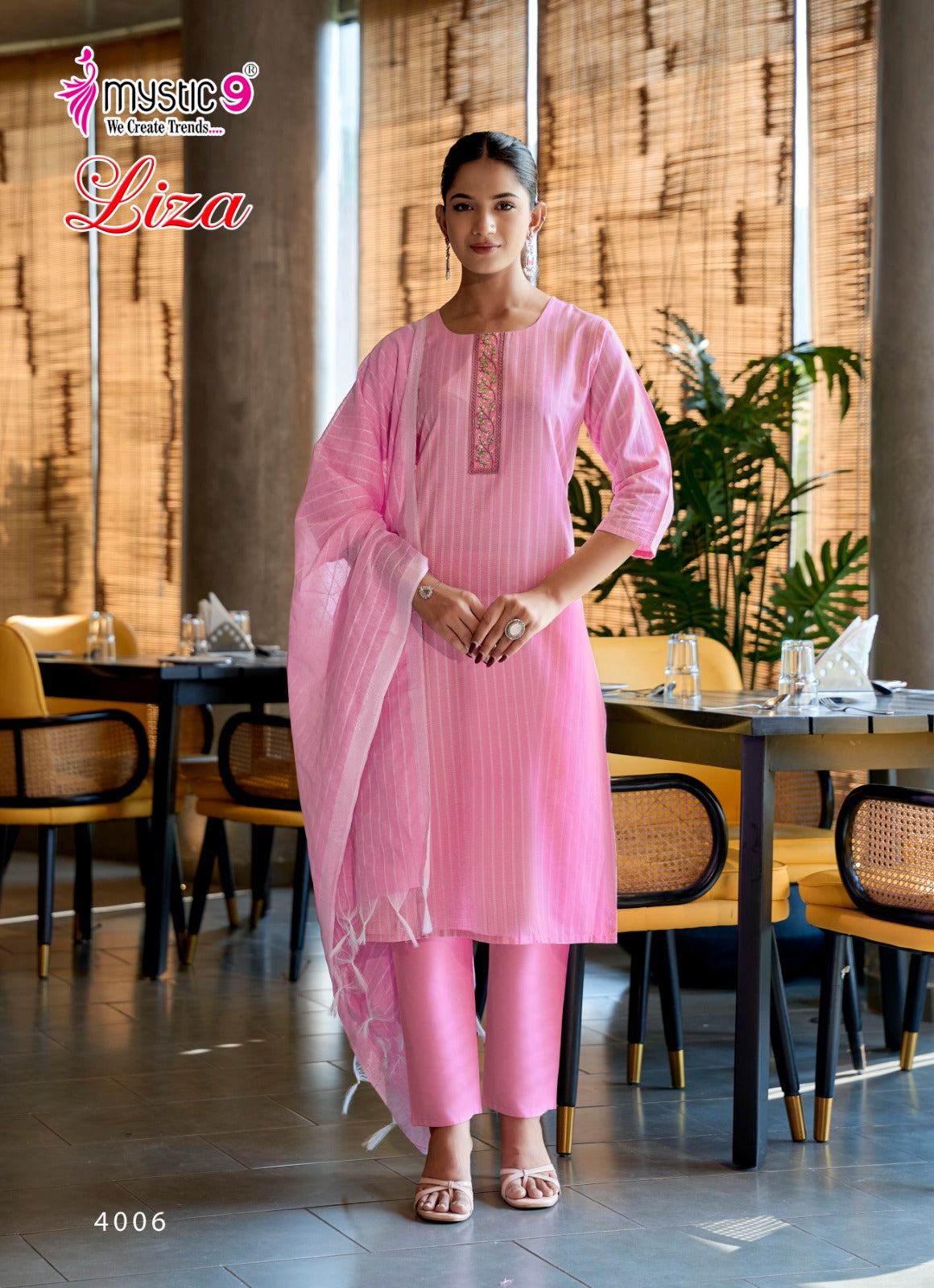Liza Vol 4 Mystic 9 Cotton Readymade Pant Style Suits Wholesaler India