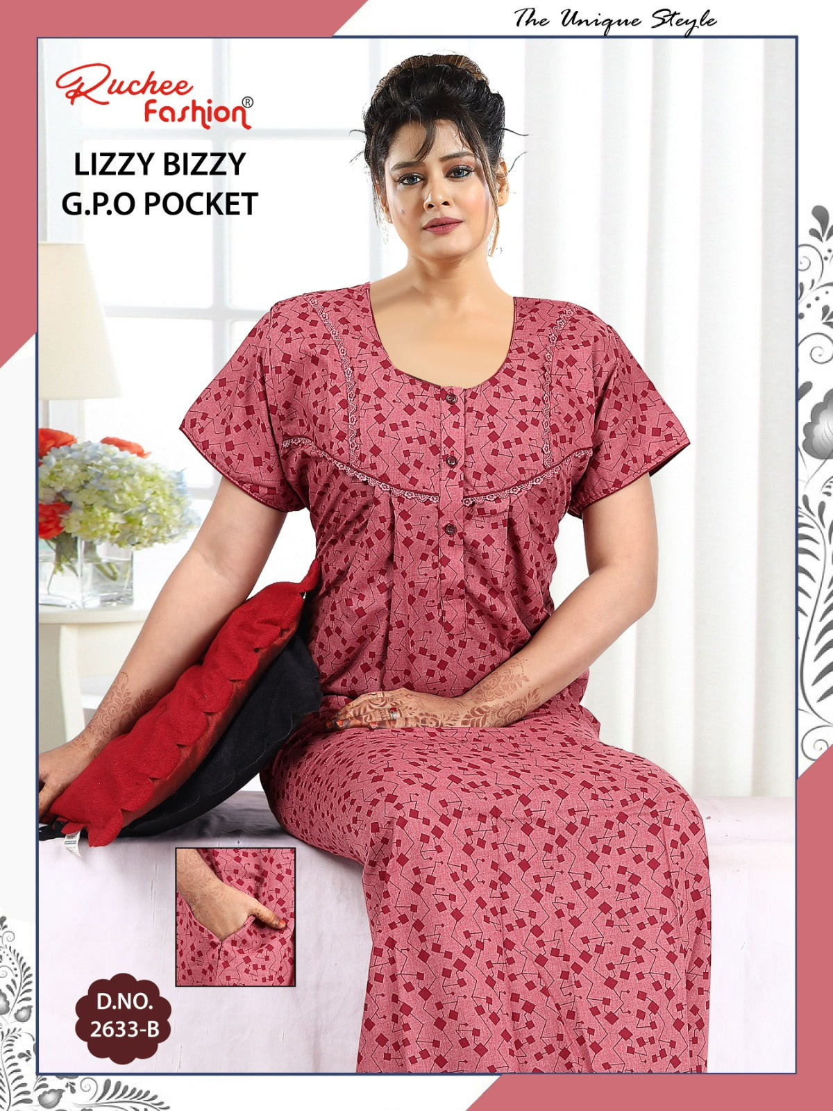 Lizzy Bizzy 0125 Ruchee Fashion Night Gowns Manufacturer Gujarat