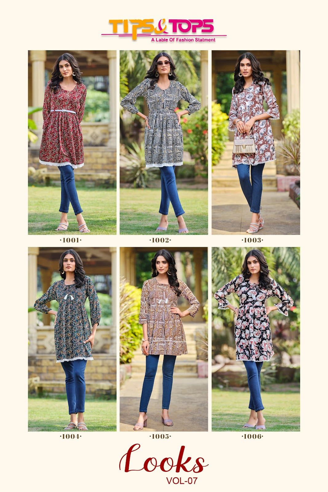 Looks Vol 7 Tips Tops Reyon Designer Long Top Supplier Gujarat