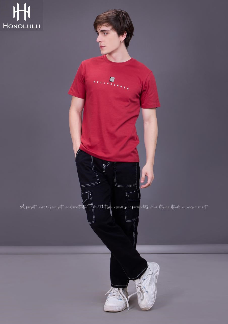 Lot 1333 Honolulu Cotton Mens Tshirts Supplier Gujarat