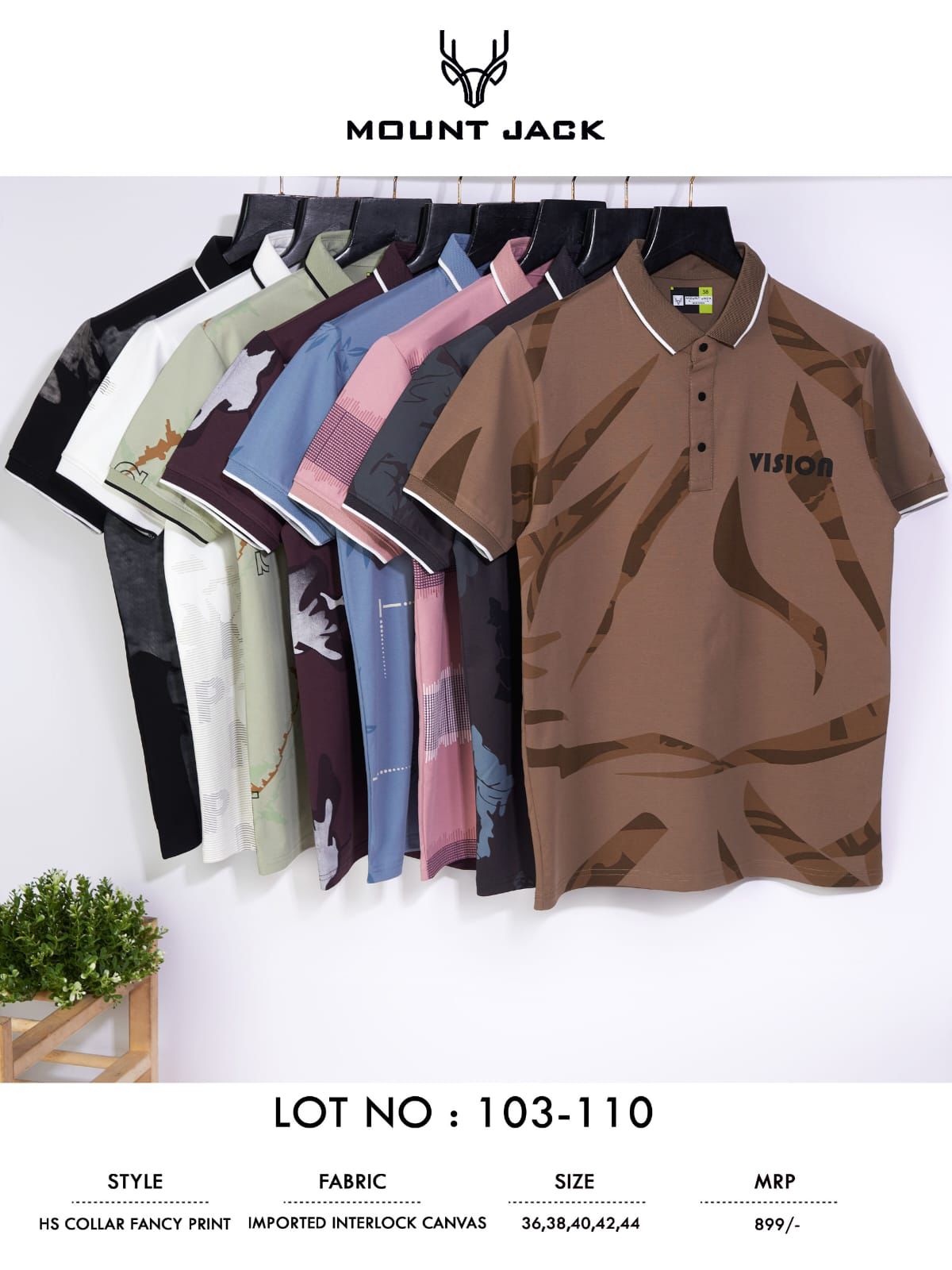 Lot No 103-110 Mount Jack Imported Mens Tshirts Wholesaler