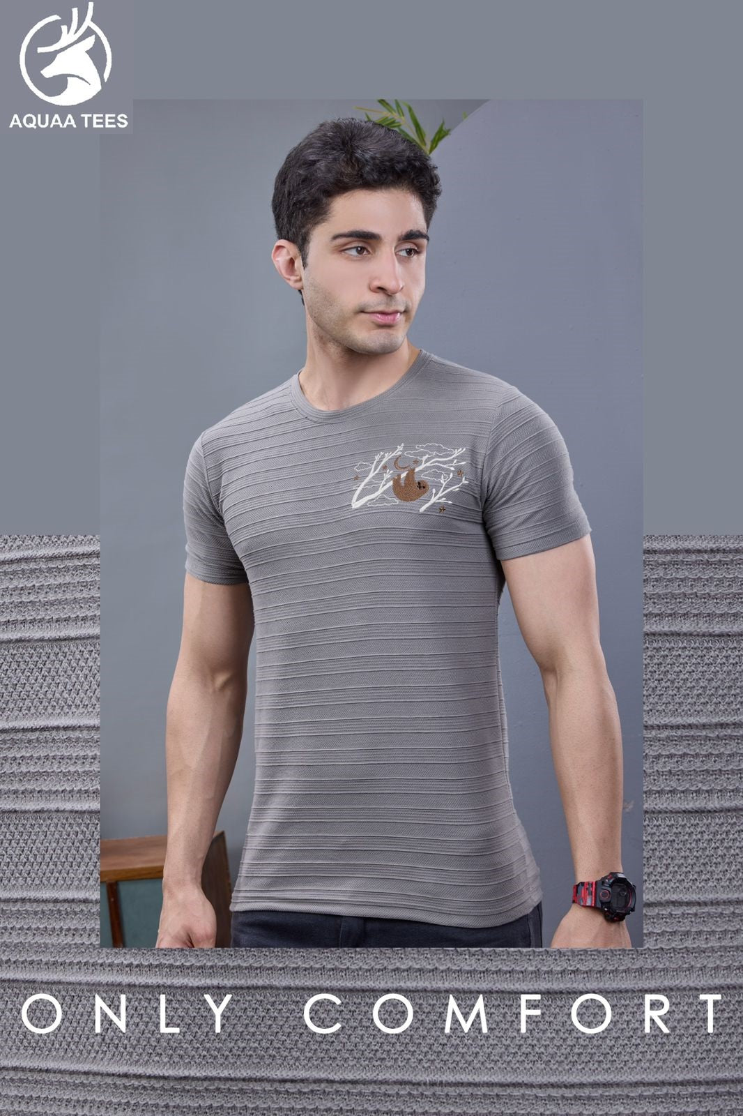 Lot No 249 Aquaa Tees Cotton Knit Mens Tshirts Manufacturer India
