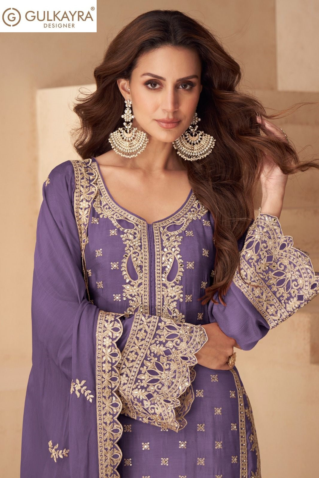 Lotus Gulkayra Designer Chinon Readymade Plazzo Style Suits Exporter India