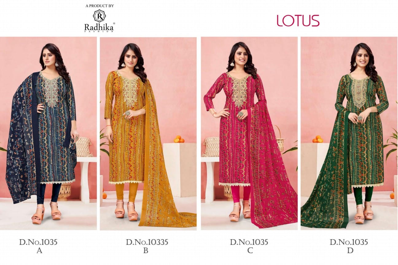 Lotus Radhika Fashion Jaam Cotton Pant Style Suits Wholesaler India