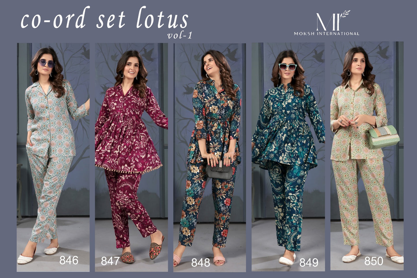 Lotus Vol 1 Moksh International Rayon Co Ord Set Supplier Ahmedabad