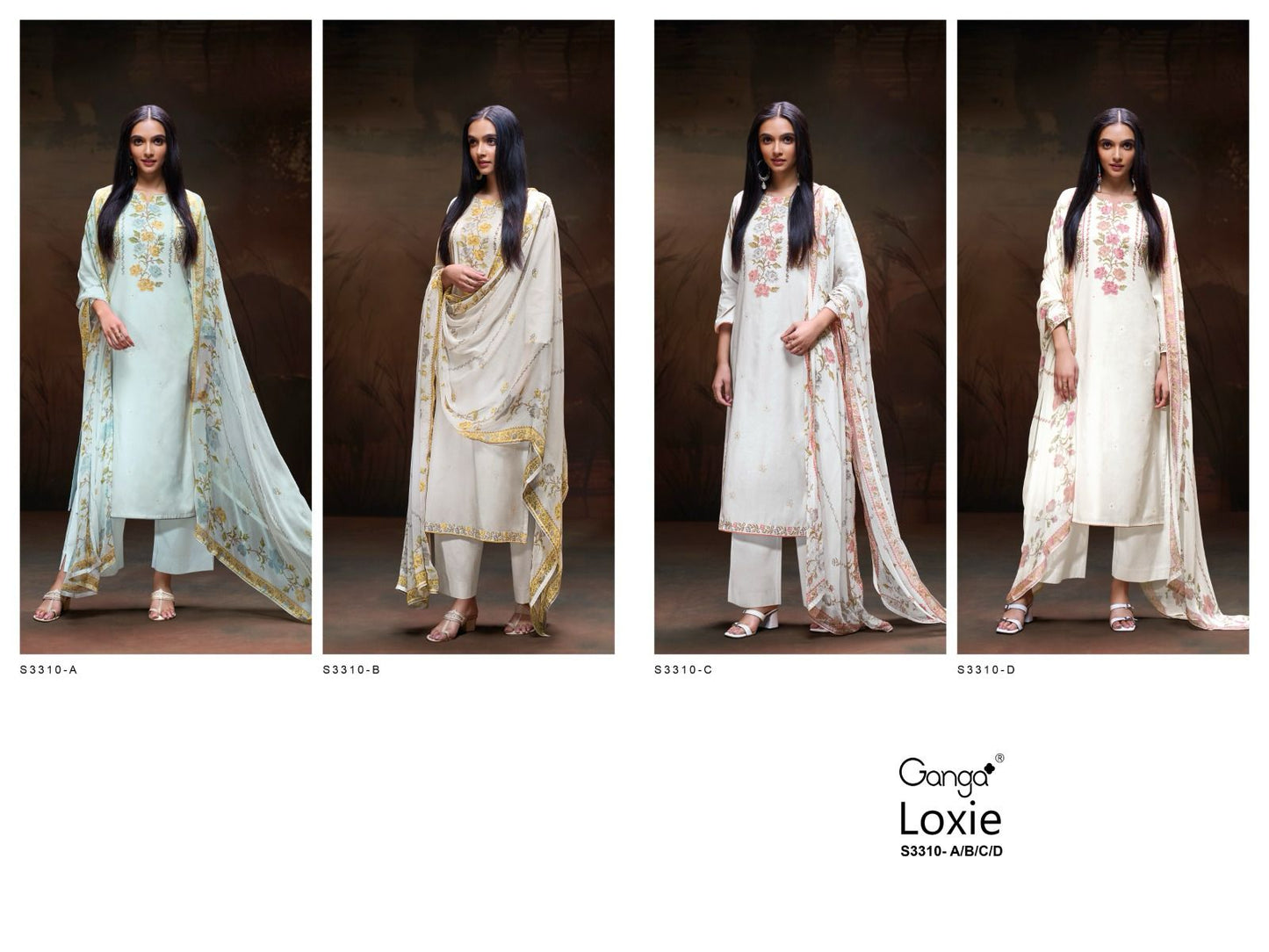 Loxie 3310 Ganga Premium Cotton Plazzo Style Suits Exporter Ahmedabad