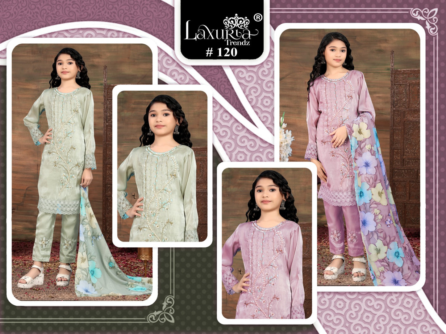 Lt-120 Laxuria Trendz Jimmy Choo Girls Pakistani Readymade Suit Wholesale Rate