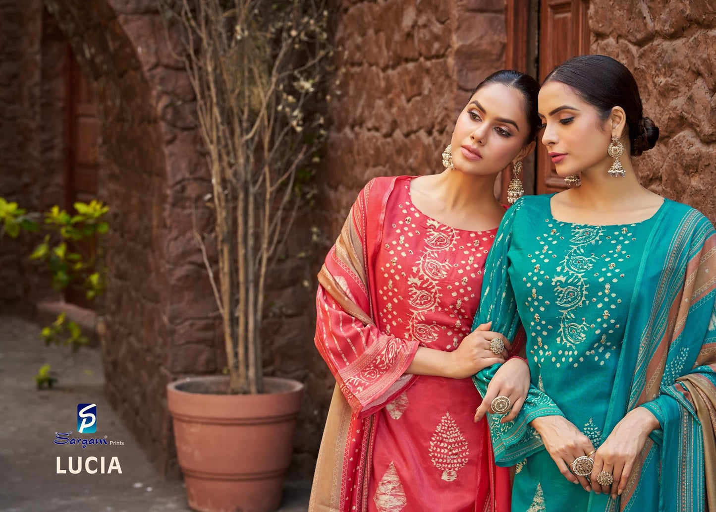 Lucia Sargam Prints Pure Bemberg Muslin Plazzo Style Suits Supplier Gujarat