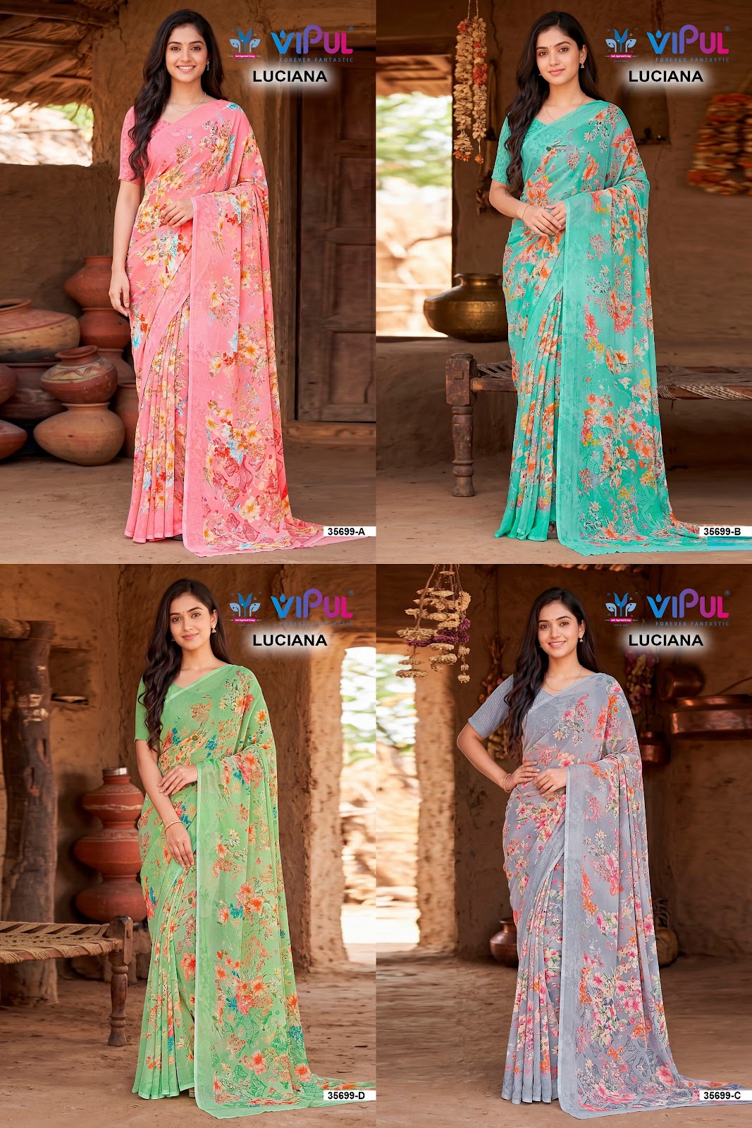 Luciana 0607 Vipul Weightless Sarees Wholesale Price