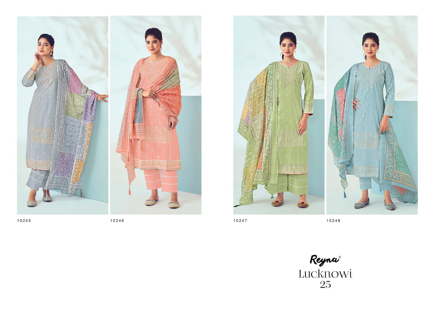 Lucknowi 25 Reyna Cotton Pant Style Suits Supplier