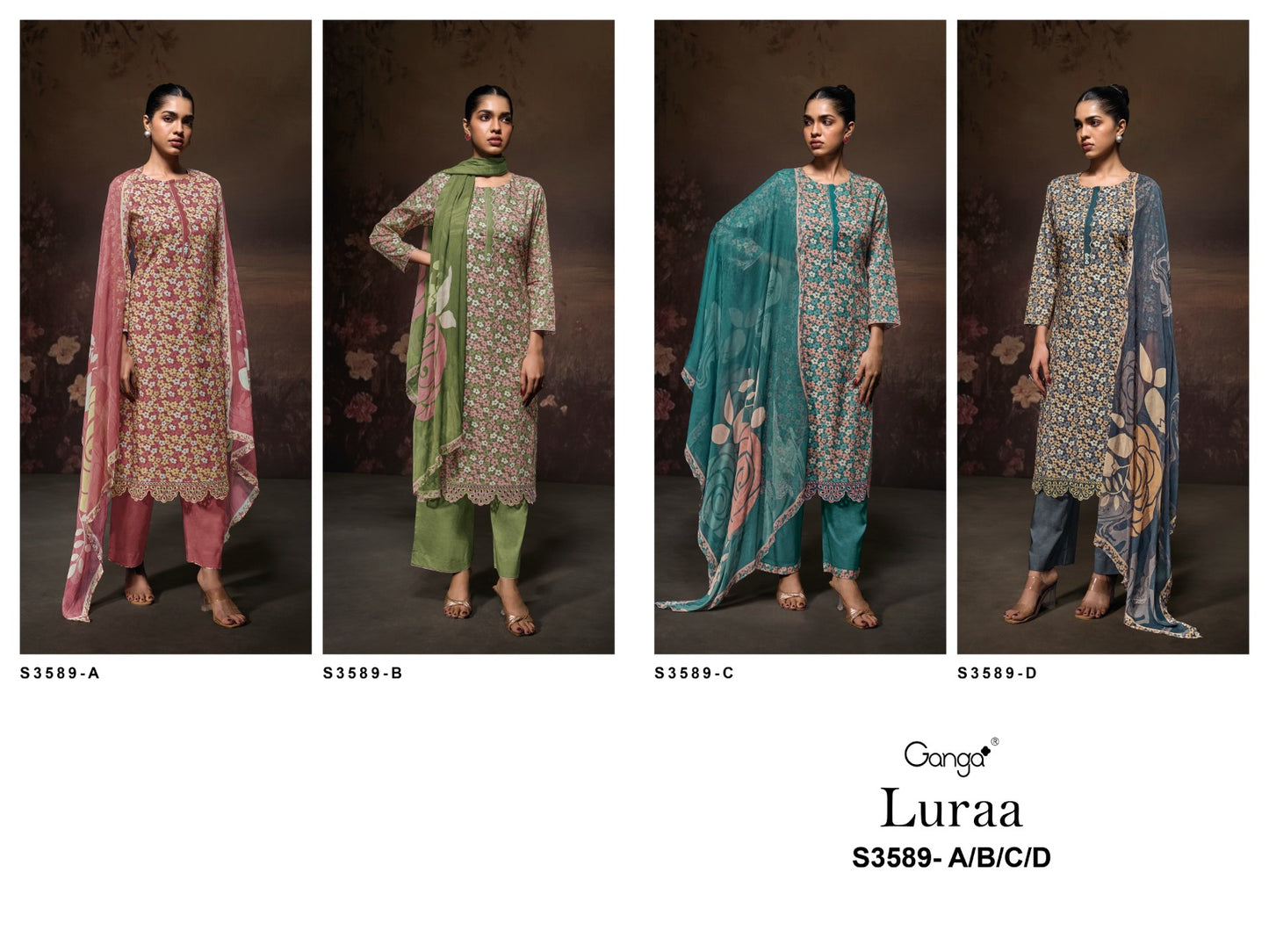 Luraa 3589 Ganga Premium Cotton Pant Style Suits Manufacturer